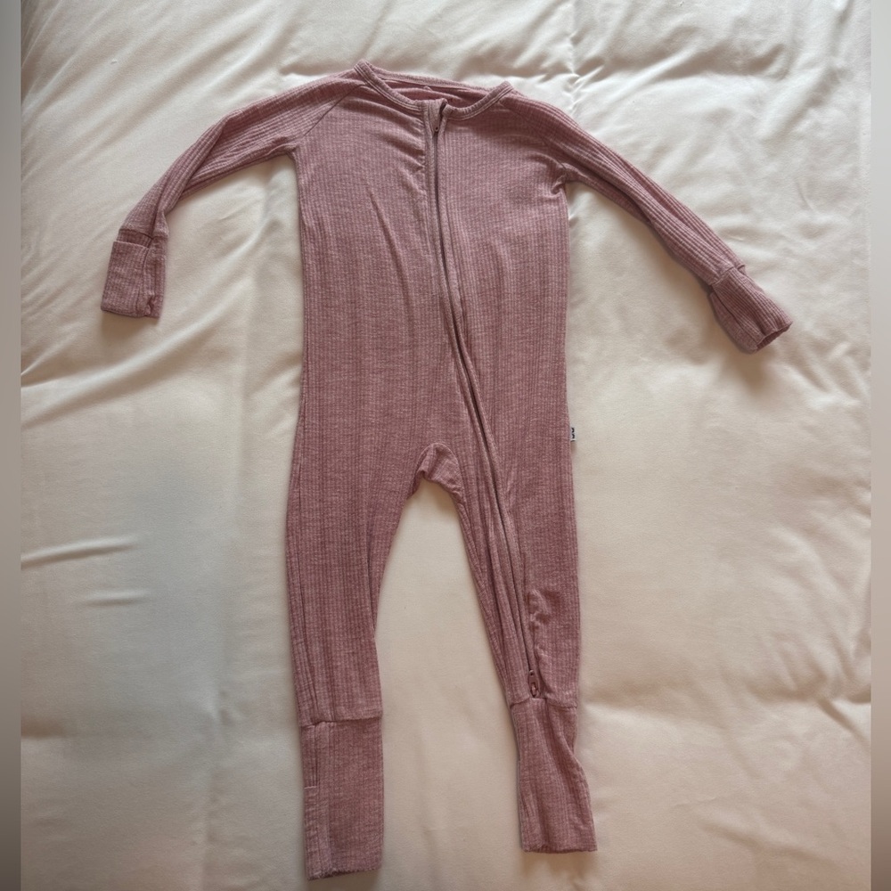 Little sleepies zippy, heathered pink 6-12 months